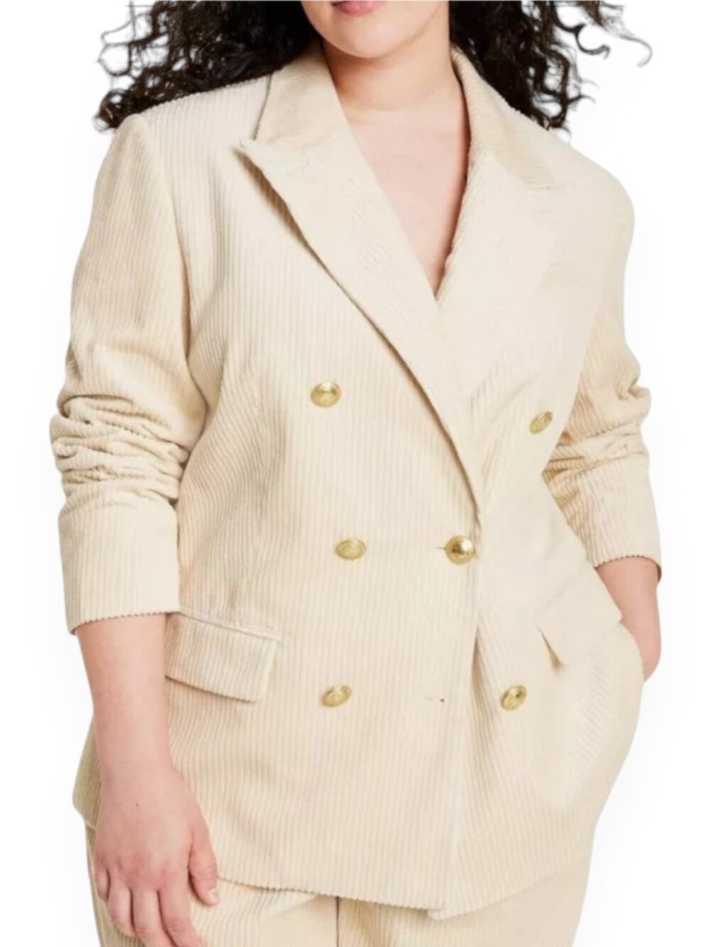 Rowing Blazers Target Cream Corduroy Double Breasted Jacket Blazer New NWT 2X